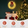 24in Pre-lit Iridescent Outdoor Christmas Wreath Decoration, Lighted Metal Wreath with Red Bow, Warm White LED Lights - 3 of 4