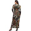 24seven Comfort Apparel Green Long Sleeve Empire Waist Pocket Maxi Dress - 3 of 4