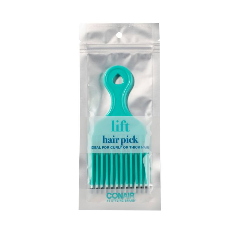 Conair Large Hair Pick - Curly or Thick Hair - Teal, 1 of 7