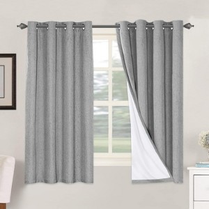 H.Versailtex Linen 100% Blackout Curtains Thermal Insulated Linen Drapes, Grommet White Liner Sold of 2 Panels - 1 of 4