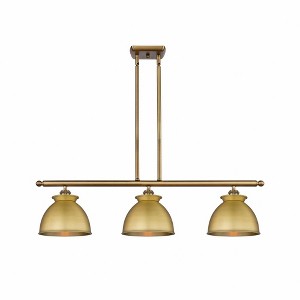 Adirondack - 3 Light Stem Hung Island In Art Deco Style-11 Inches Tall and 36 Inches Wide - 1 of 1