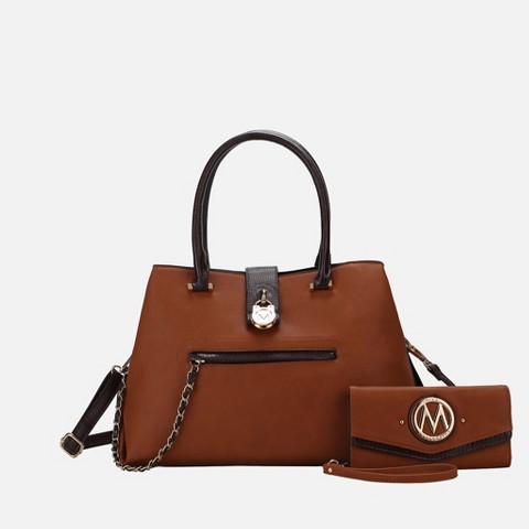 MKF Collection Edith Vegan Leather Women’s Tote Bag with Wallet by Mia K - Tan