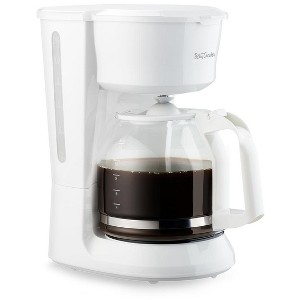 Betty Crocker 12-Cup Drip Coffee Maker with Heat Resistant Glass Carafe, Removable Filter Holder, Water Level Gauge, Non-Stick Warming Plate, White - 1 of 4