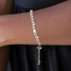 Cloth Women's Delicate Tennis Bracelet - Adjustable Slide Bracelet with White Gold Plated Diamonds and Cubic Zirconia - 2 of 4