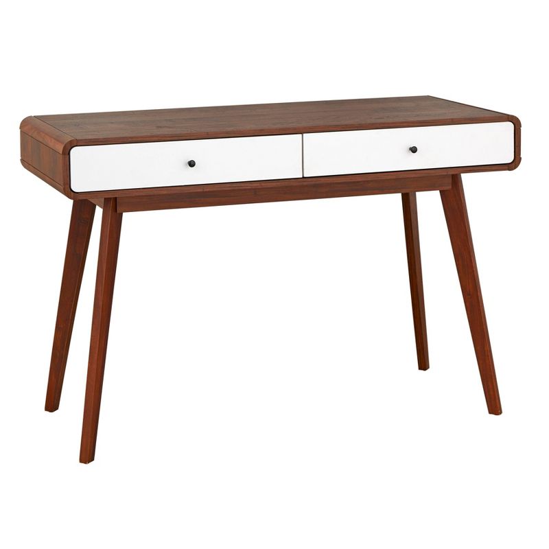 Cassie Writing Desk White/Walnut - Buylateral, 6 of 9