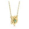 Pompeii3 Emerald Gemstone Heart Pendant 10k Gold Women's 18" Necklace - 2 of 4