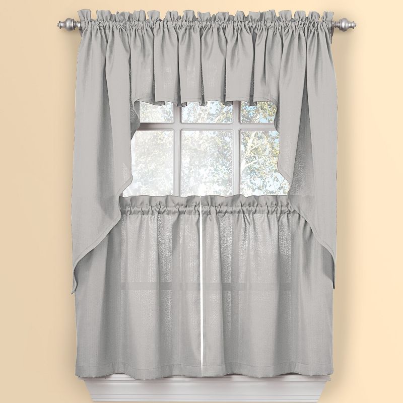 Collections Etc Solid Textured Swag Window Valance with Rod Pocket Top for Easy Hanging - Classic Home Decor for Any Room, 3 of 5