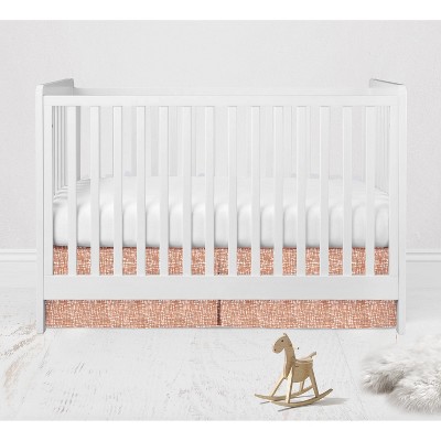 Bacati - Construction Orange Texture Boys Cotton Crib/Toddler Crib Skirt