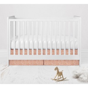 Bacati - Construction Orange Texture Boys Cotton Crib/Toddler Crib Skirt - 1 of 4