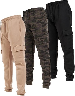 Ultra Performance Mens Fleece Cargo Joggers with Pockets, Athletic Bottoms for Men with Pockets