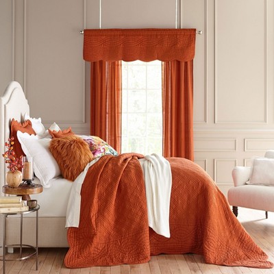 King Size Spice Floral Cotton Quilted Bedspread