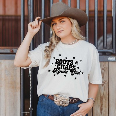 Simply Sage Market Women's Boots and Chaps Kinda Girl Short Sleeve Garment Dyed Tee