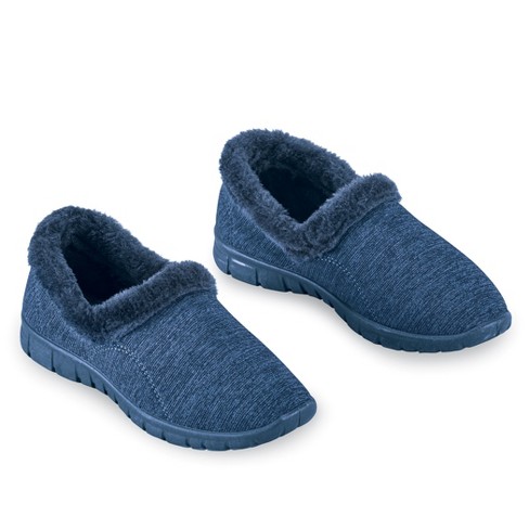 Collections Etc Skid Resistant Faux Fur Lined Flexible Slip On Shoes 7 ...