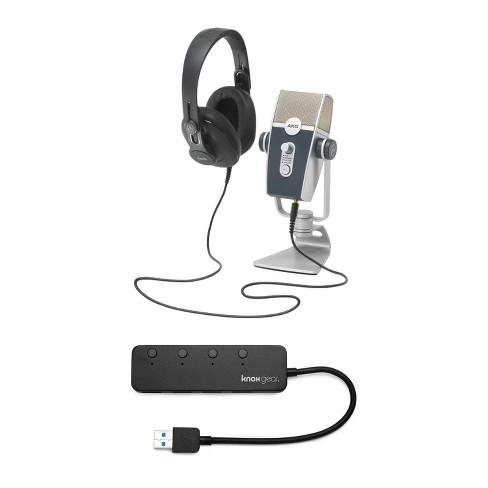 Blue Yeti USB Mic (Silver) with Knox Gear Pop Filter and USB Hub