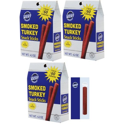 Trail's Best 4.2oz Smoked Turkey Snack Sticks - 3 Boxes