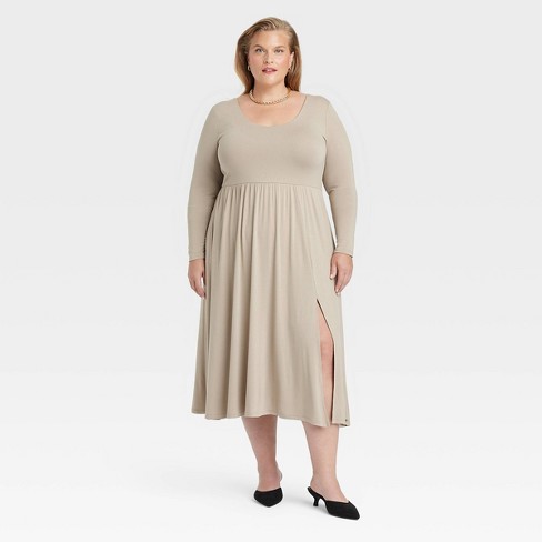 Women's Long Sleeve Knit Ballet Maxi Dress - A New Day™ - image 1 of 3