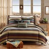 Sapphtopaz Bedding Quilt Set Cabin Style Colorful Striped Graphic Print Reversible Quilt Set with Throw Pillow - 3 of 4