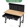 Adjustable Workbench with Drawer, Height Adjustable Work Table with Power Socket, Heavy Duty Steel Workstation for Garage, Workshop, 48"x24" - 2 of 4