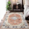 Washable Area Rug with Rubber Backing Low Pile Floral Vintage Rug Large Foldable Stain Resistant Indoor Carpet for Living Room Bedroom - 4 of 4