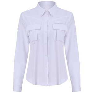 Women's Sun Protection Fishing Shirts Long Sleeve Travel Work Shirts for Women UPF50+ Button Down Shirts with Pockets - 1 of 4