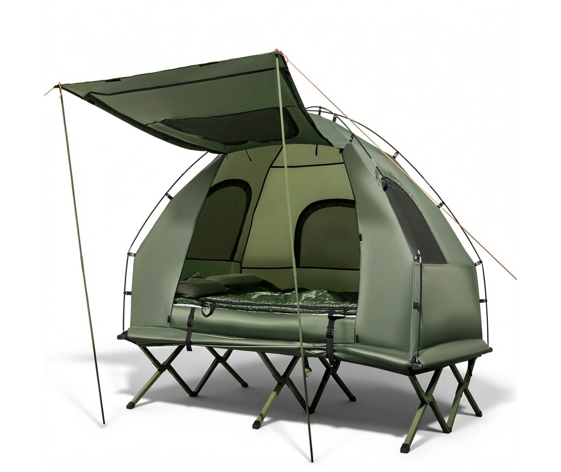 5 in 1 Camping Tent Cot for 2 Person with Air Mattress Sleeping Bag Pillow and Sunshade