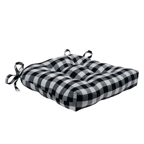 Black gingham chair cushions hotsell