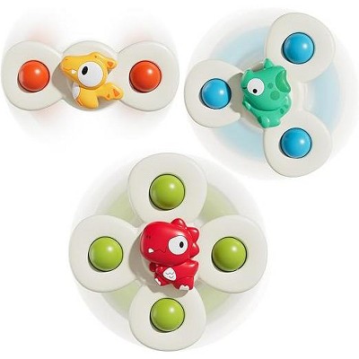 CityFurn 3PCS Suction Cup Spinner Toys for 1 Year Old Boy Girl Dinosaur
