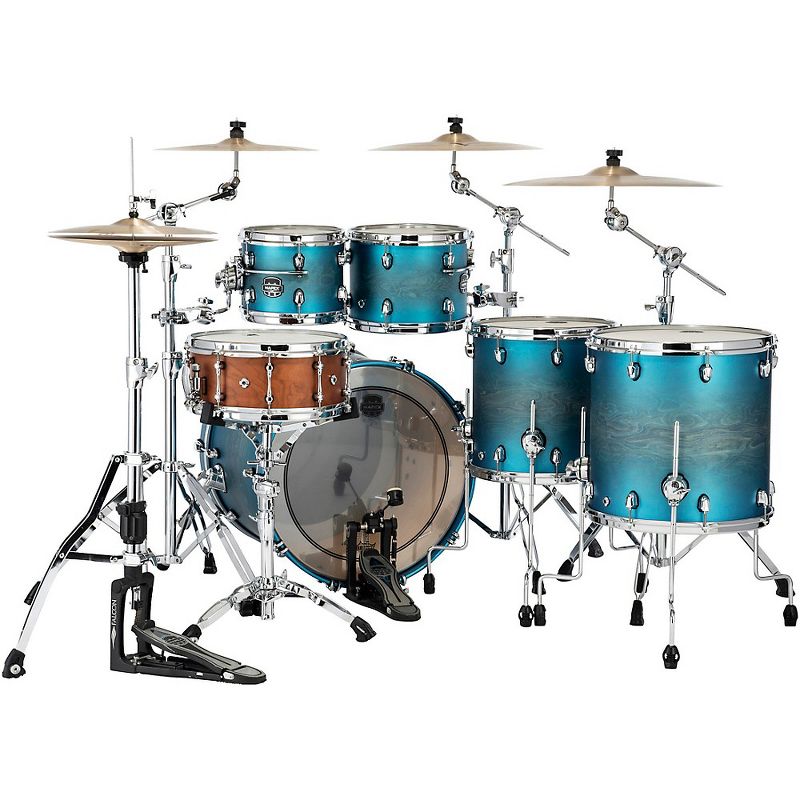 Mapex Saturn Evolution Workhorse Maple 5-Piece Shell Pack With 22" Bass Drum Exotic Azure Burst, 2 of 4