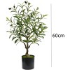 2 Pack Artificial Olive Tree - Faux Potted Plants with Natural Wood Trunk, Realistic Leaves for Home Office Living Room Decor - 3 of 4