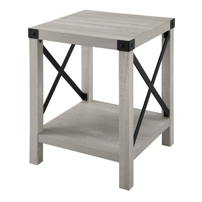 Sophie Rustic Industrial X Frame Side Table - Saracina Home