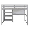 Full Size Wooden Loft Bed with Shelves, Desk and Writing Board - 4 of 4