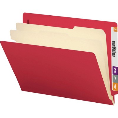 Smead Classification Folders 2 Dividers Letter 10/BX Red 26838