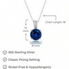 Round Cut Birthstone Pendant Necklace 18 Stone is set in a 4-prong setting on 18" cable chain with spring ring clasp - 4 of 4