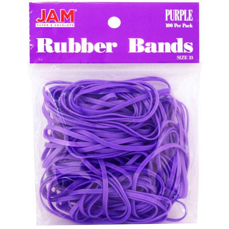 JAM Paper 100pk Colorful Rubber Bands - Size 33 - Purple, 1 of 5