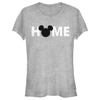 Juniors Womens Mickey & Friends Home Mickey Mouse Logo T-Shirt