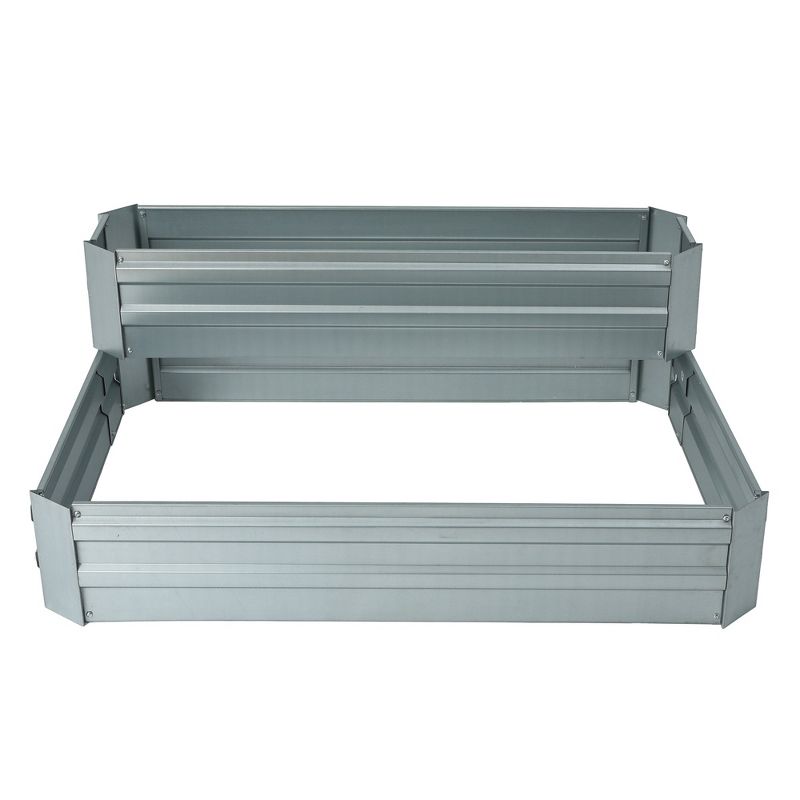 LuxenHome Two-Tier Galvanized Steel Raised Garden Bed Silver, 1 of 4