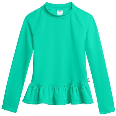 City Threads USA-Made Swim Peplum UPF 50+ Long Sleeve Girls Rashguard Tee