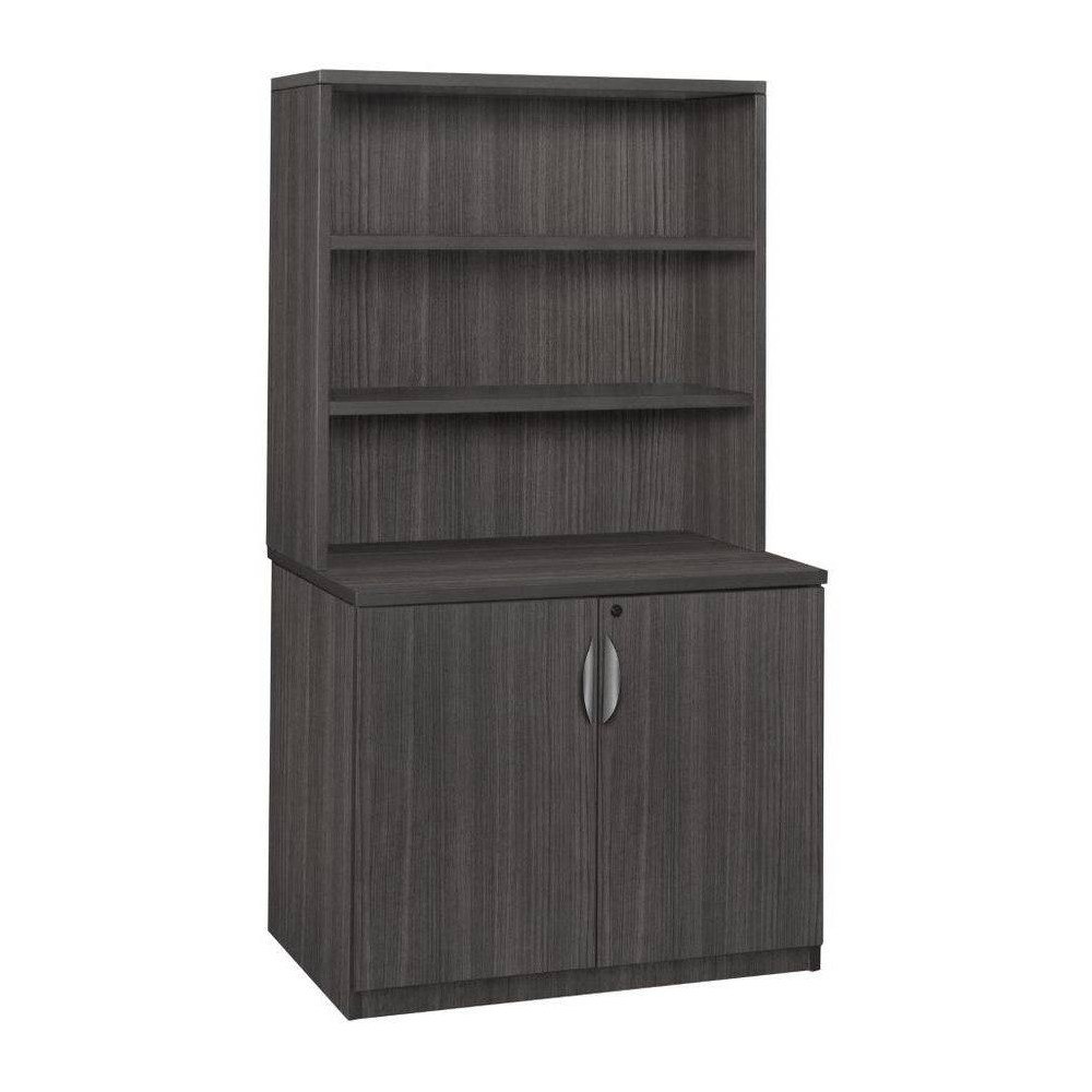 Photos - Other Furniture 29" Legacy Storage Cabinet with Open Hutch Ash Gray - Regency: Locking Drawers, Adjustable Shelf