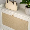 GlasFlength Utility Storage Cabinets Bohemian Style Shoe Storage Cabinet with Rattan Drawers for Entryway Hallway, White, 36.6"*9.3"*49.2" - 3 of 4