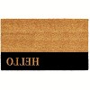 HomeRoots 24" X 36" Natural And Black Color Block Hello Outdoor Coir Door Mat - 4 of 4