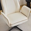 Karl Home | 28.5 inch White Velvet Dovetail Swivel Office Chair - 4 of 4