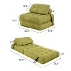 MAXYOYO Corduroy Folding Sofa Bed, Convertible Sleeper Chair with Pillow Foldable Mattress with Back Support, Green - 3 of 4