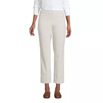 Lands' End Women's Tall Mid Rise Pull On Knockabout Chino Crop Pants ...