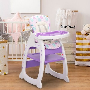 Sandinrayli 3-in-1 Convertible Toddler Highchair Table Booster Seat with Feeding Tray, Green - 1 of 1