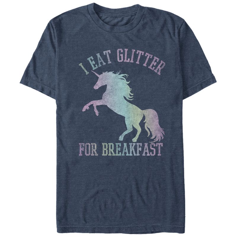Men's Lost Gods Glitter Breakfast Unicorn T-Shirt, 1 of 4