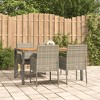 vidaXL Patio Dining Set Outdoor Conversation Set with Cushions Poly Rattan - Gray 59.1" Table Length 4 Piece - 2 of 4