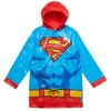 DC Comics Justice League Superman Batman Waterproof Rain Jacket Cape and Umbrella 3 Piece Set Toddler to Little Kid - 2 of 4