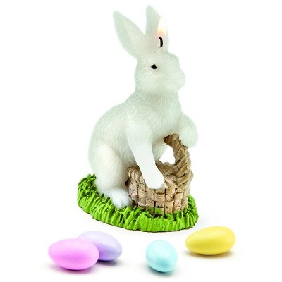 tagltd Bunny Rabbit With Basket Easter Candle Centerpiece Decoration