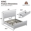 AMERLIFE Upholstered Platform LED Bed Frame with 4 Storage Drawers, Adjustable Headboard with Vertical Channel Design - 2 of 4