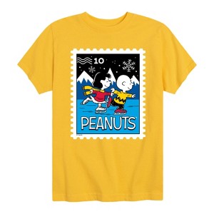 Boys' - Peanuts - Lucy Charlie Winter Stamp Short Sleeve Graphic T-Shirt - 1 of 4